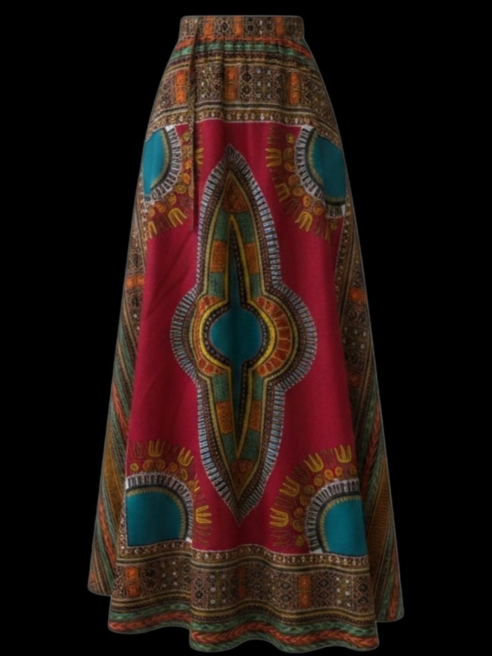 New Look At Me African Ankara Print Tie Wrap Long Skirt with Headwrap